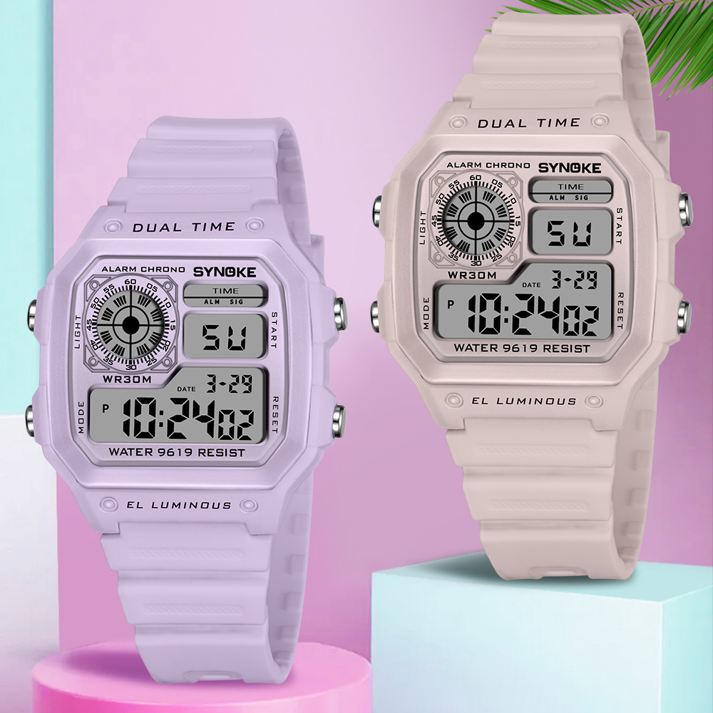 Outdoor Sport Watch - SYNOKE الساعات الرقمية سيدة رياضية مضيئة