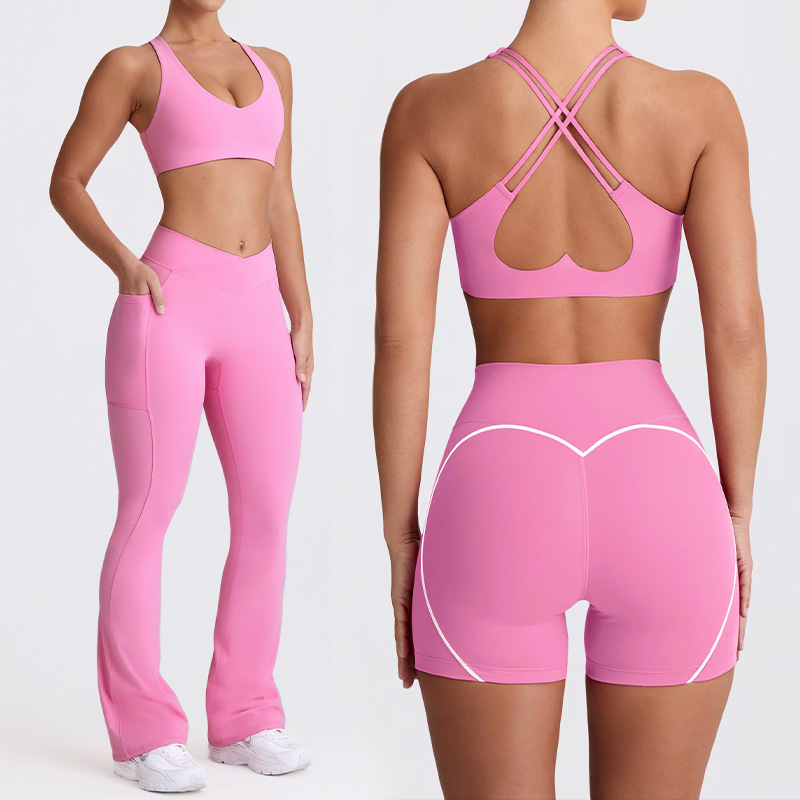 Outdoor Sport Leggings - مجموعة يوجا ذات ملمس عاري وسريع