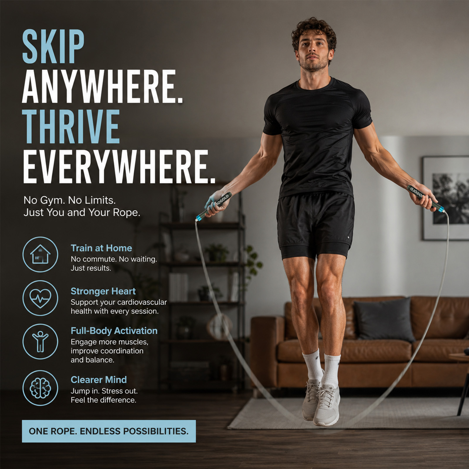 حبل قفز سريع احترافي من MOGOLD - مراجعة Speed Skipping Rope وسعره